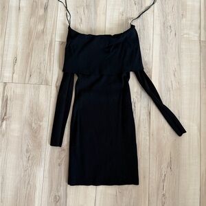 Pull & Bear Black Off-Shoulder Dress